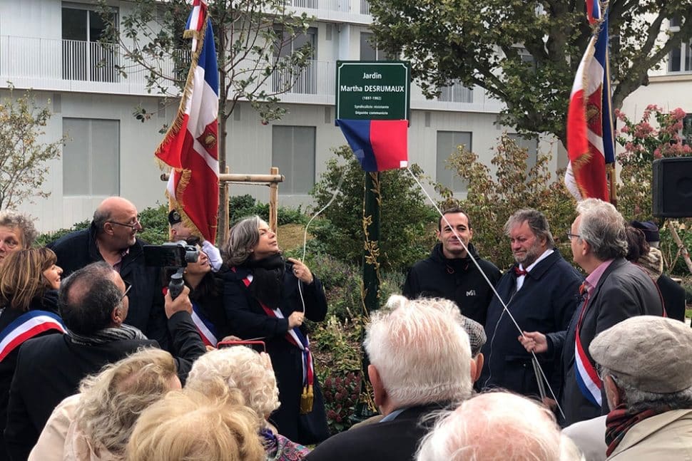 Inaugurations sous le signe des femmes à la caserne de Reuilly 6 inauguration jardin caserne feuillu martha desrumaux
