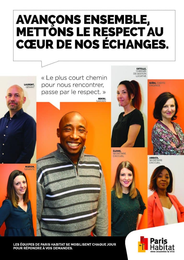 Prévention des agressions et amélioration du cadre de vie, Paris Habitat s'engage 1 ph respect affiche