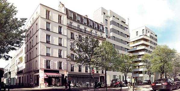 Projet d’aménagement du 49-53 Ménilmontant 6 tep menilmontant paris habitat extérieurement vue rue