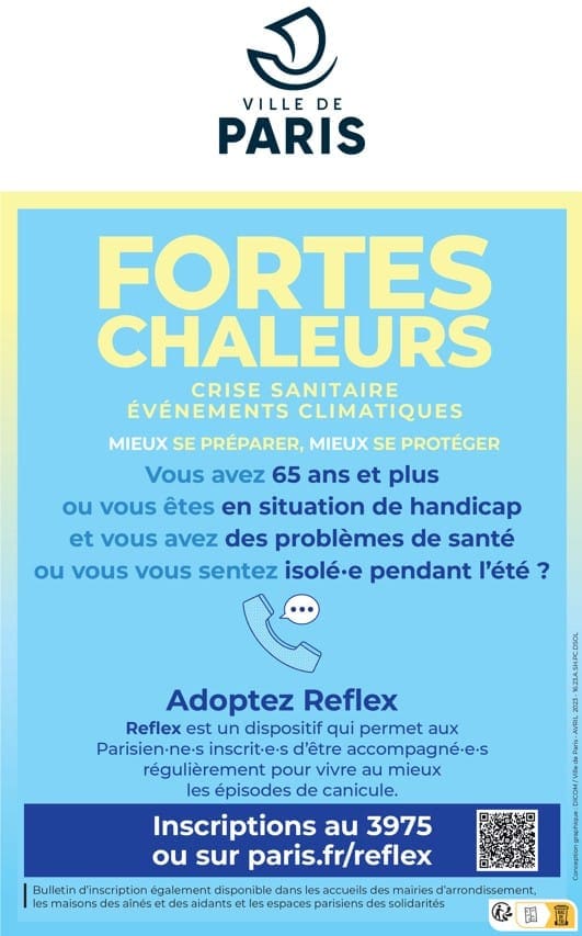 Les bons réflexes à adopter en cas de fortes chaleurs 1 Capture ecran affiche fortes chaleurs 2023
