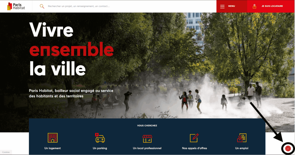 Paris Habitat renforce l’accessibilité de son site Internet 1 Acces fonctions accessibilite 1 1 1
